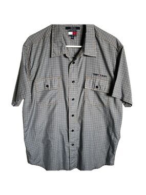 Tommy Jeans Blue and White Casual Button Down Shirt